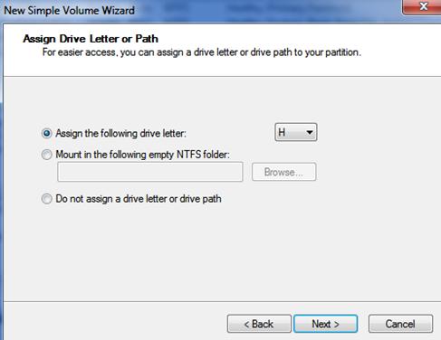 assigning drive letter windows 7