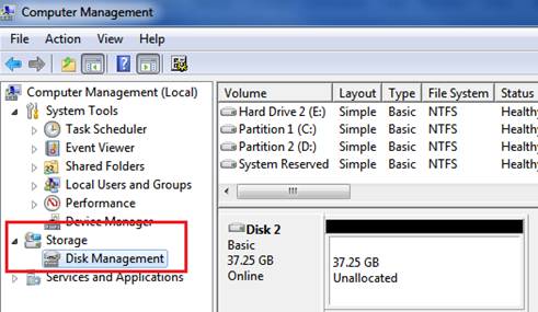 disk management xp