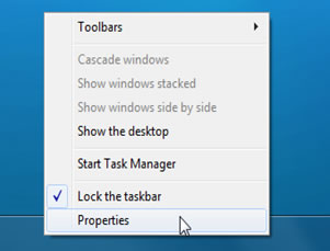 lock windows 7 taskbar