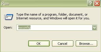 starting msconfig in windows 