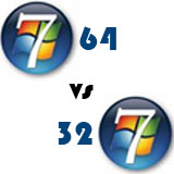 windows 7 logo 64 bit versus 32 bit