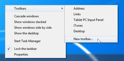 windows 7 quick menu