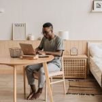 man working from home